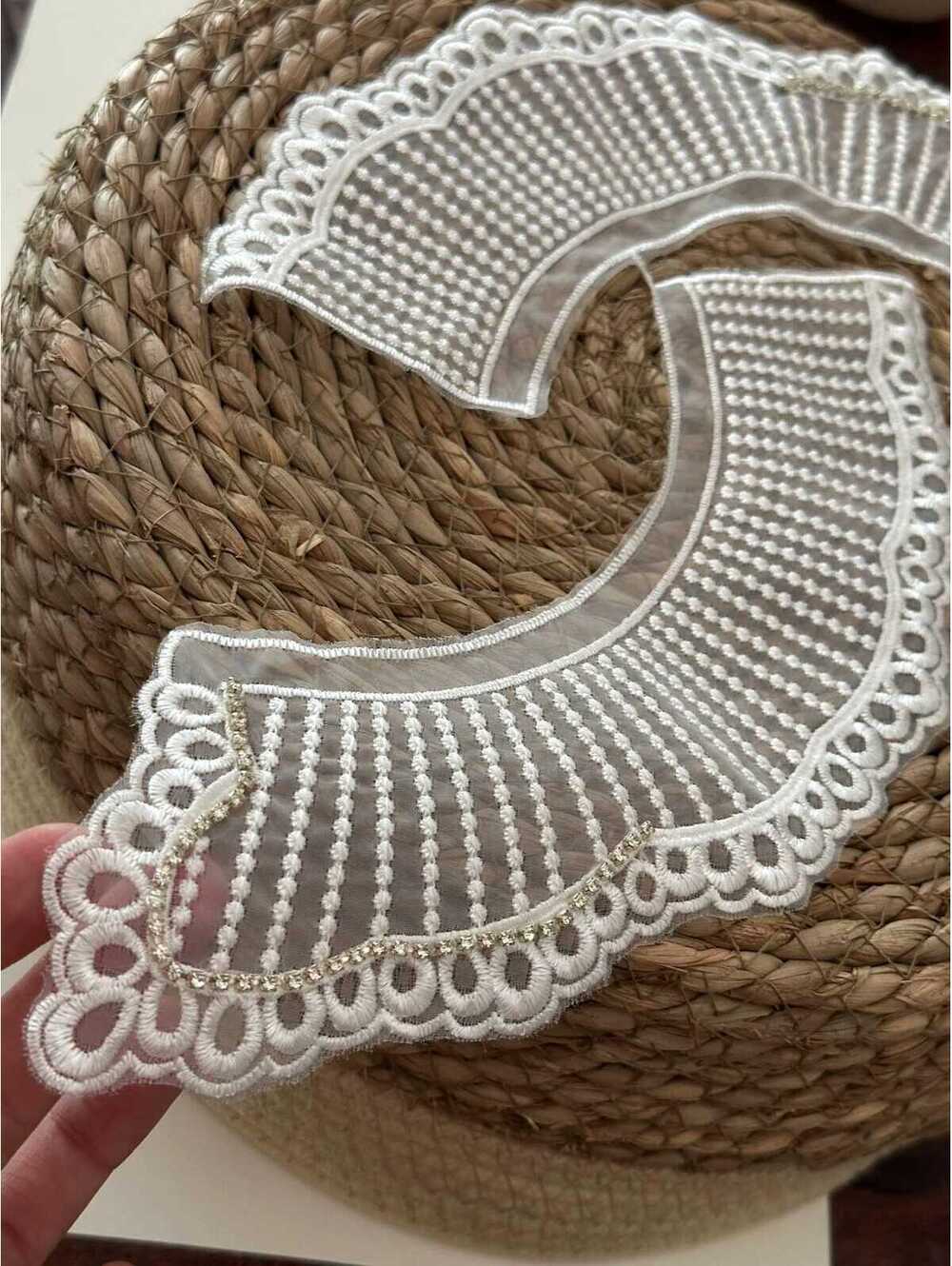 1 Pair Rhinestone Lace Collar